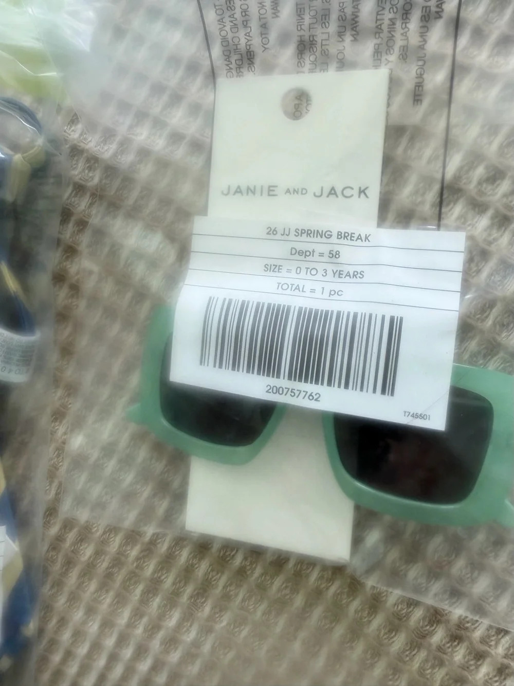 Janie and Jack Mint Green Kids Sunglasses 0-3 years